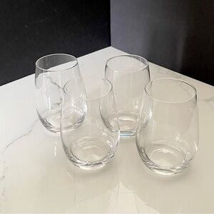 SET of 4 Stemless White Wine Glasses - Marquis by Waterford Crystal